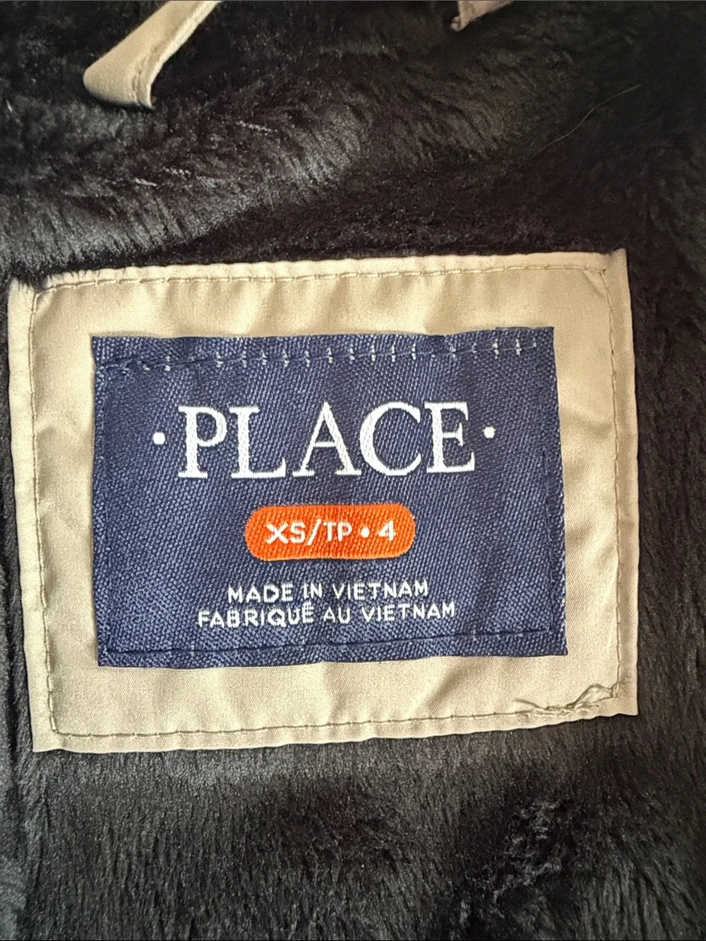 The Children's Place Taupe Hooded Puffer Jacket with Black Lining